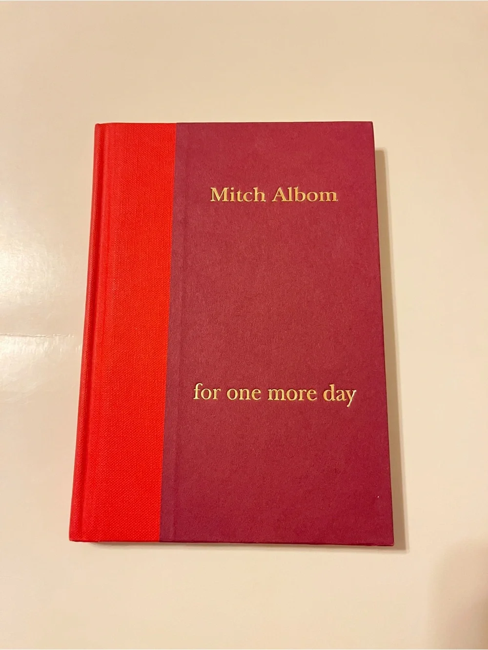 Mitch Albom For One More Day First Edition Hardcover Book Red Maroon 7.5
